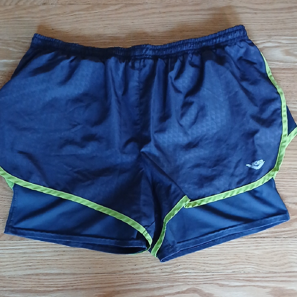 Pony Blue and Green Athletic Shorts Lightweight Elastic Waist